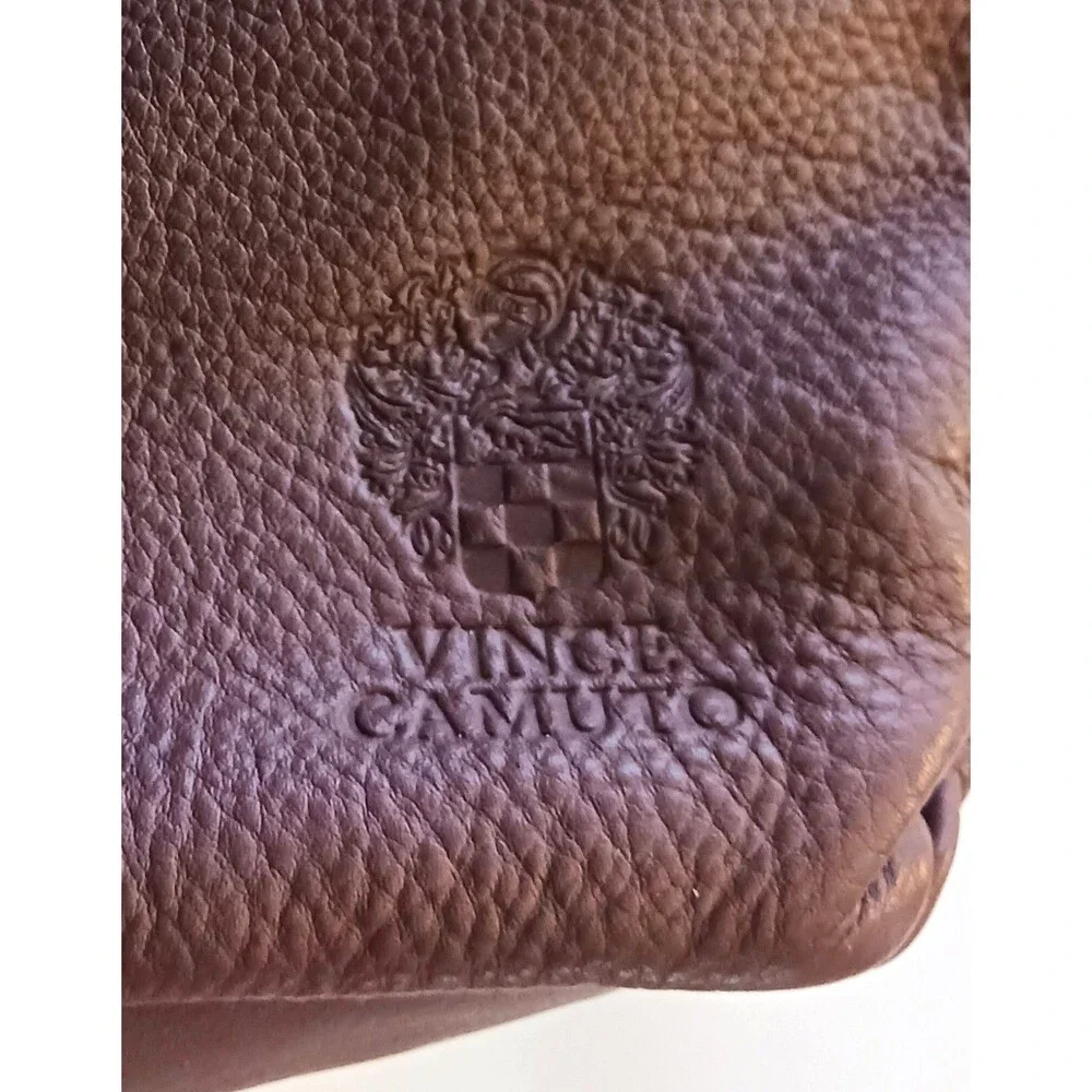 VC Vince Camuto Corin Lg Hobo Bag Bordeaux Brown Leather Snake Print Top Strap